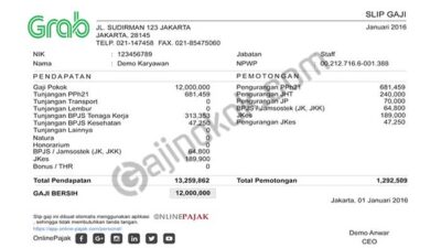 Gaji karyawan grab