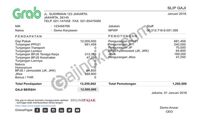 Gaji slip karyawan contoh pns swasta bukti maksud mengenai bagian sebelum membuat pembayaran Gaji karyawan grab