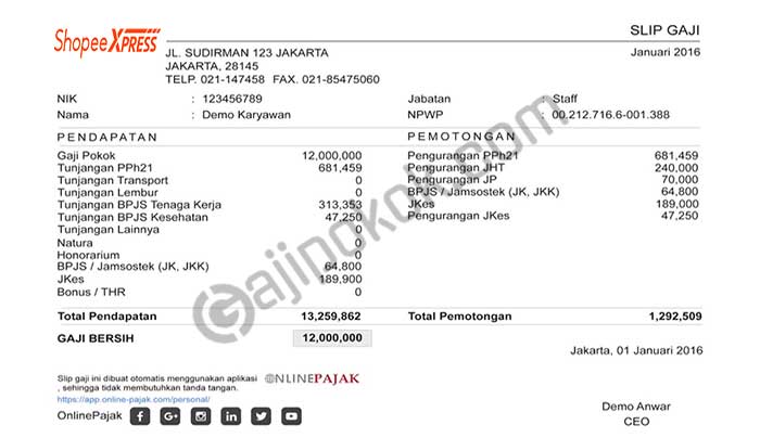 Gaji karyawan shopee express semua jabatan