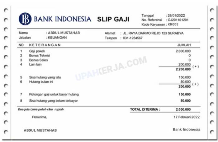 Gaji tunjangan besaran pegawai lengkap Gaji bank indonesia
