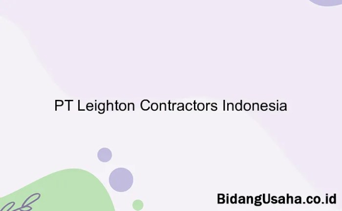 Gaji pt leighton contractors indonesia
